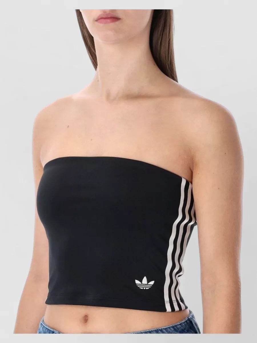 Adidas Originals Striped Strapless Cropped Top