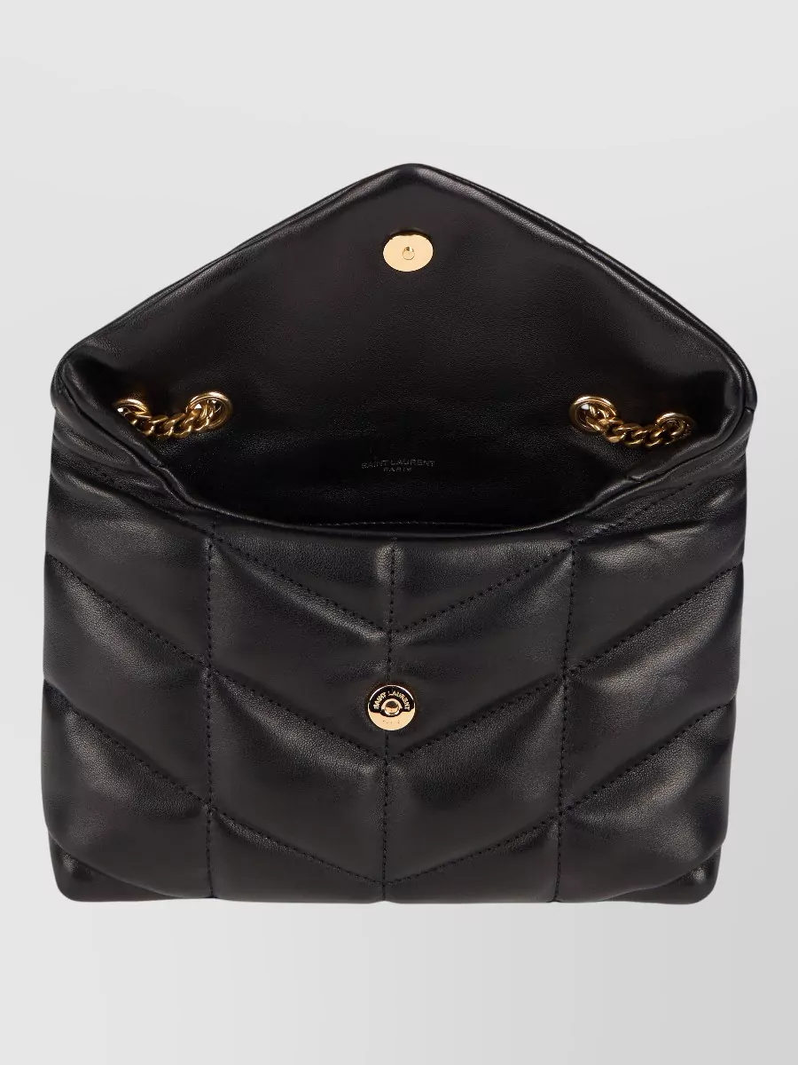 Saint Laurent Puffer Leather Quilted Shoulder Bag