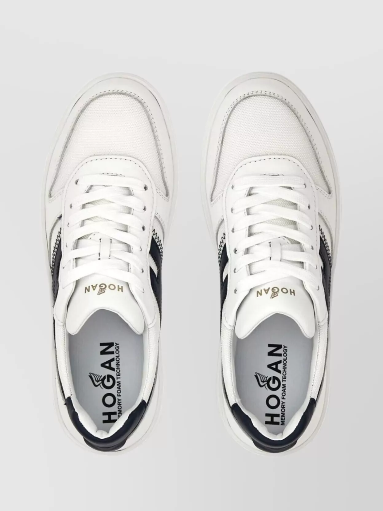 Hogan Panel Sneakers With Perforated Toe And Rubber Sole