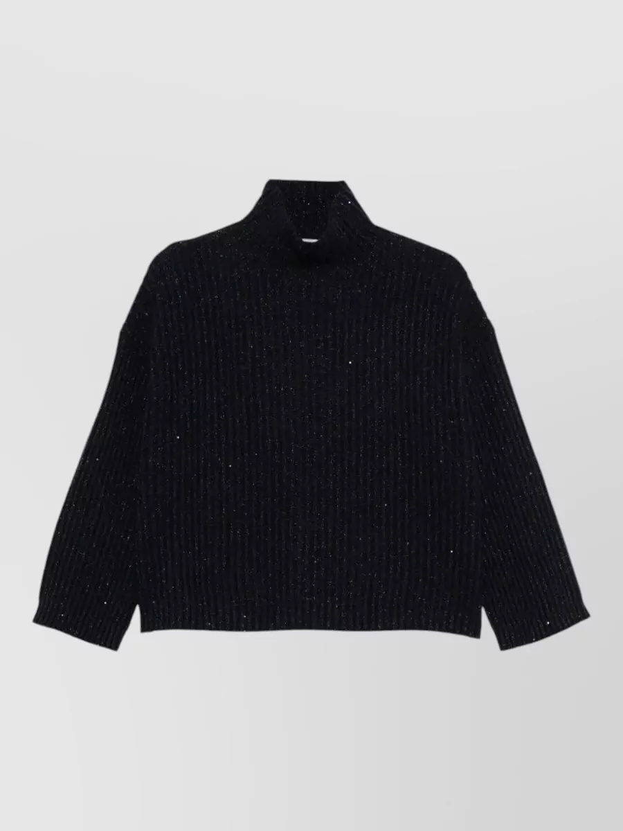 Brunello Cucinelli cashmere sequin-embellished ribbed turtleneck sweater