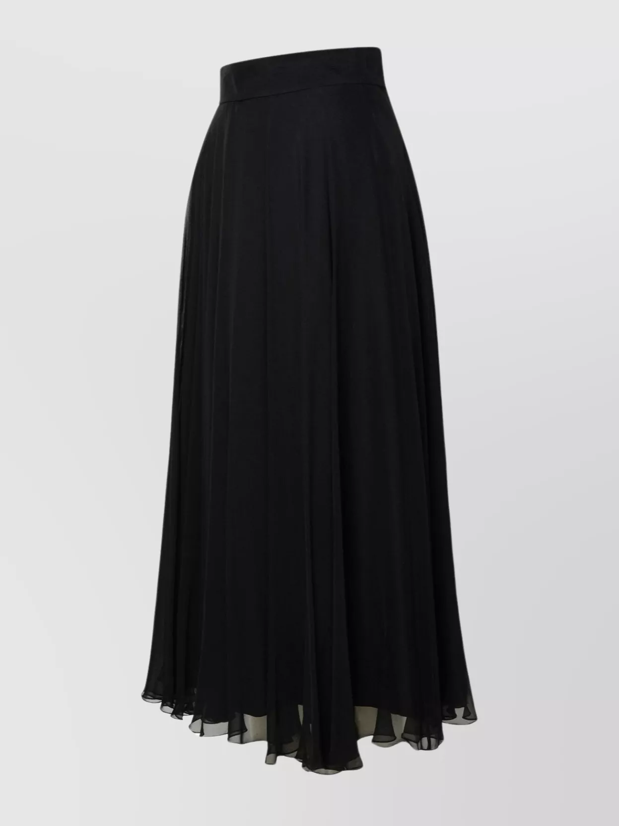 Dolce & Gabbana Pleated Sheer Overlay Silk Skirt
