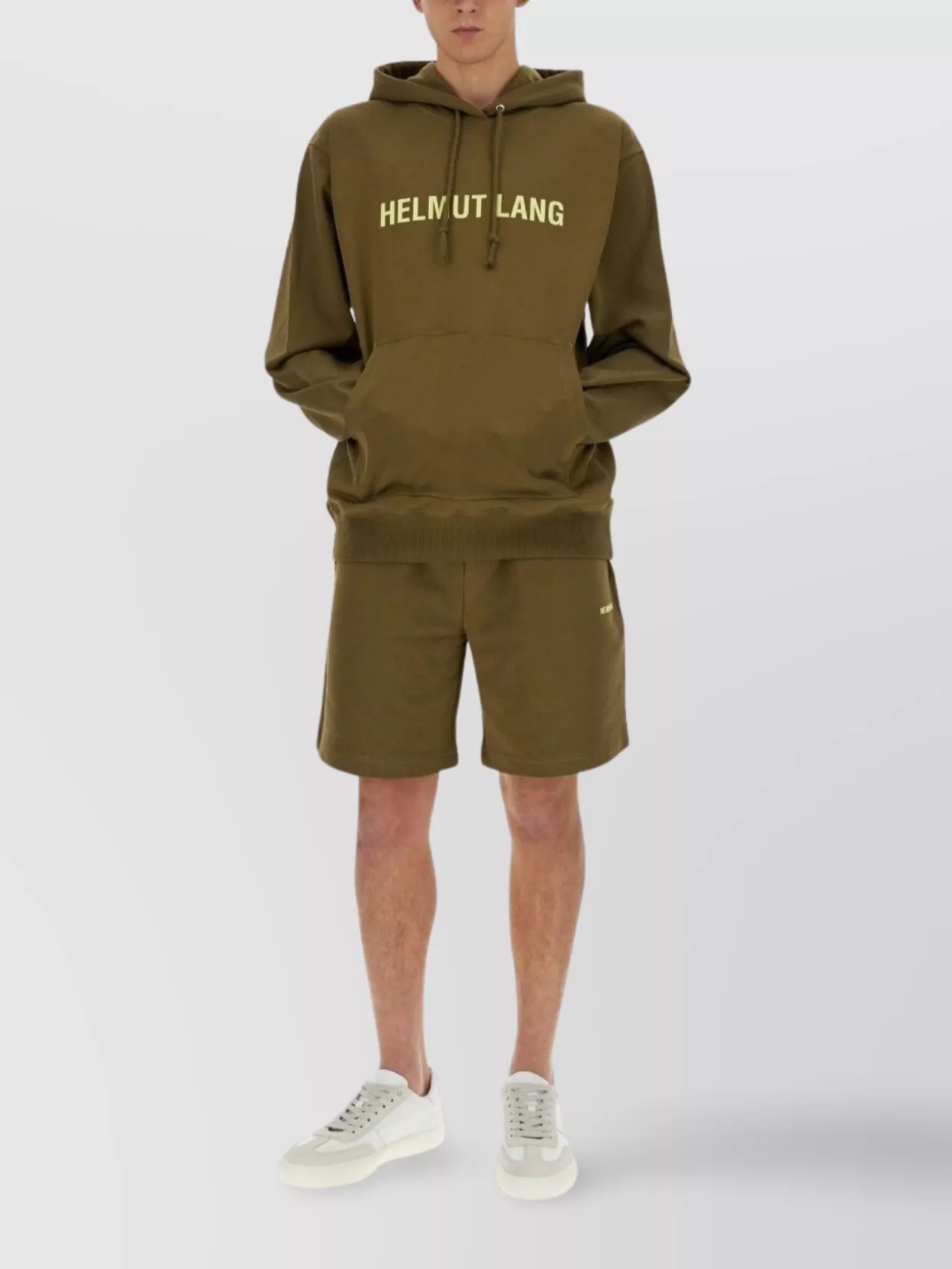 Helmut Lang Logo Hooded Sweatshirt Kangaroo Pocket