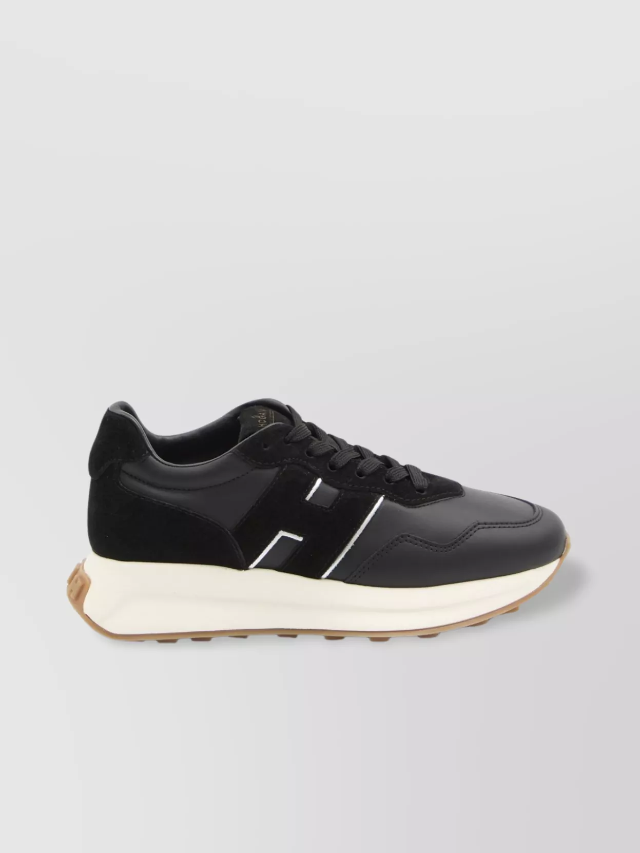 Hogan H641 Black Leather Sneakers In Black