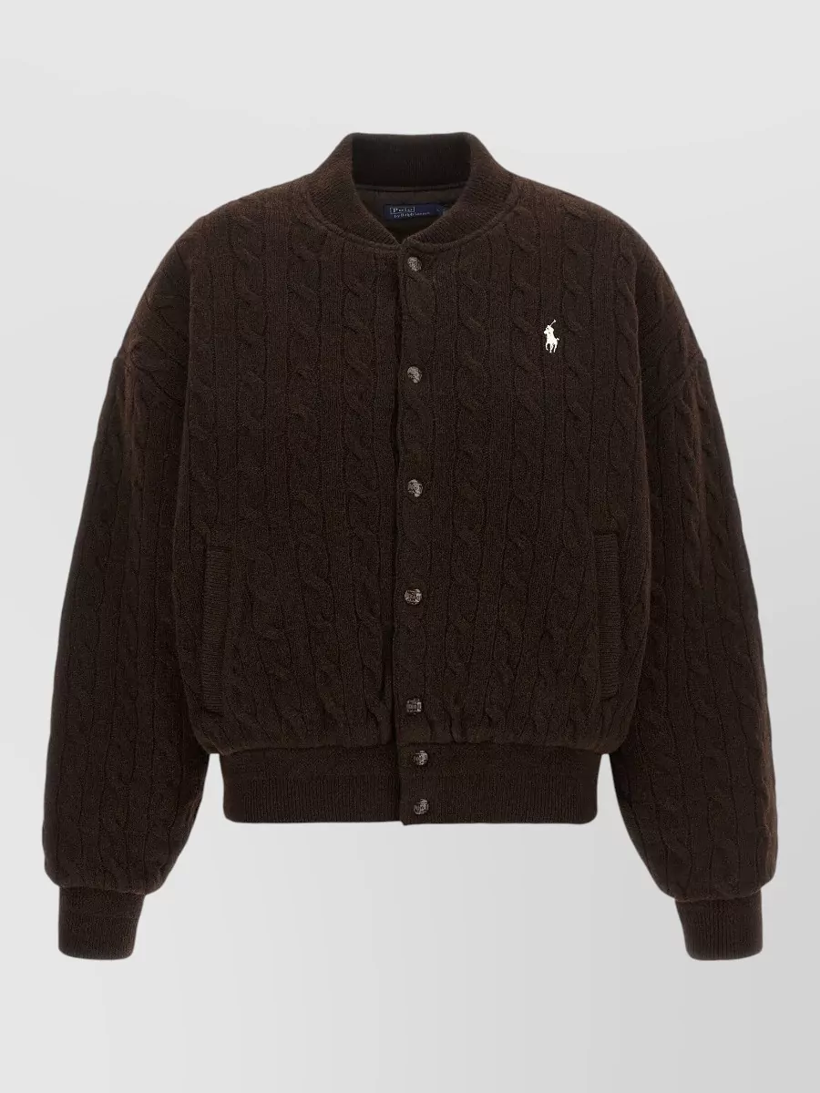 Polo Ralph Lauren Wool cashmere braided bomber jacket