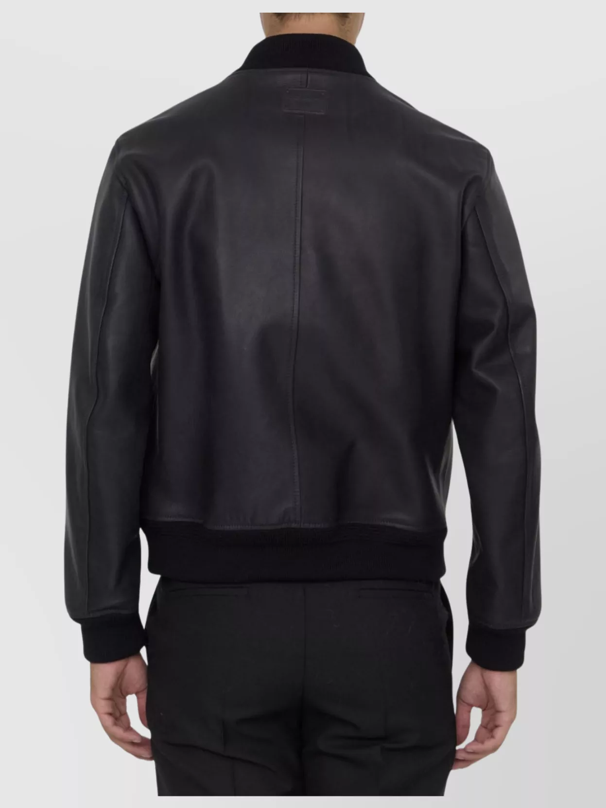 Dolce&Gabbana Calf Leather Bomber Jacket With Rib-Knit Trims