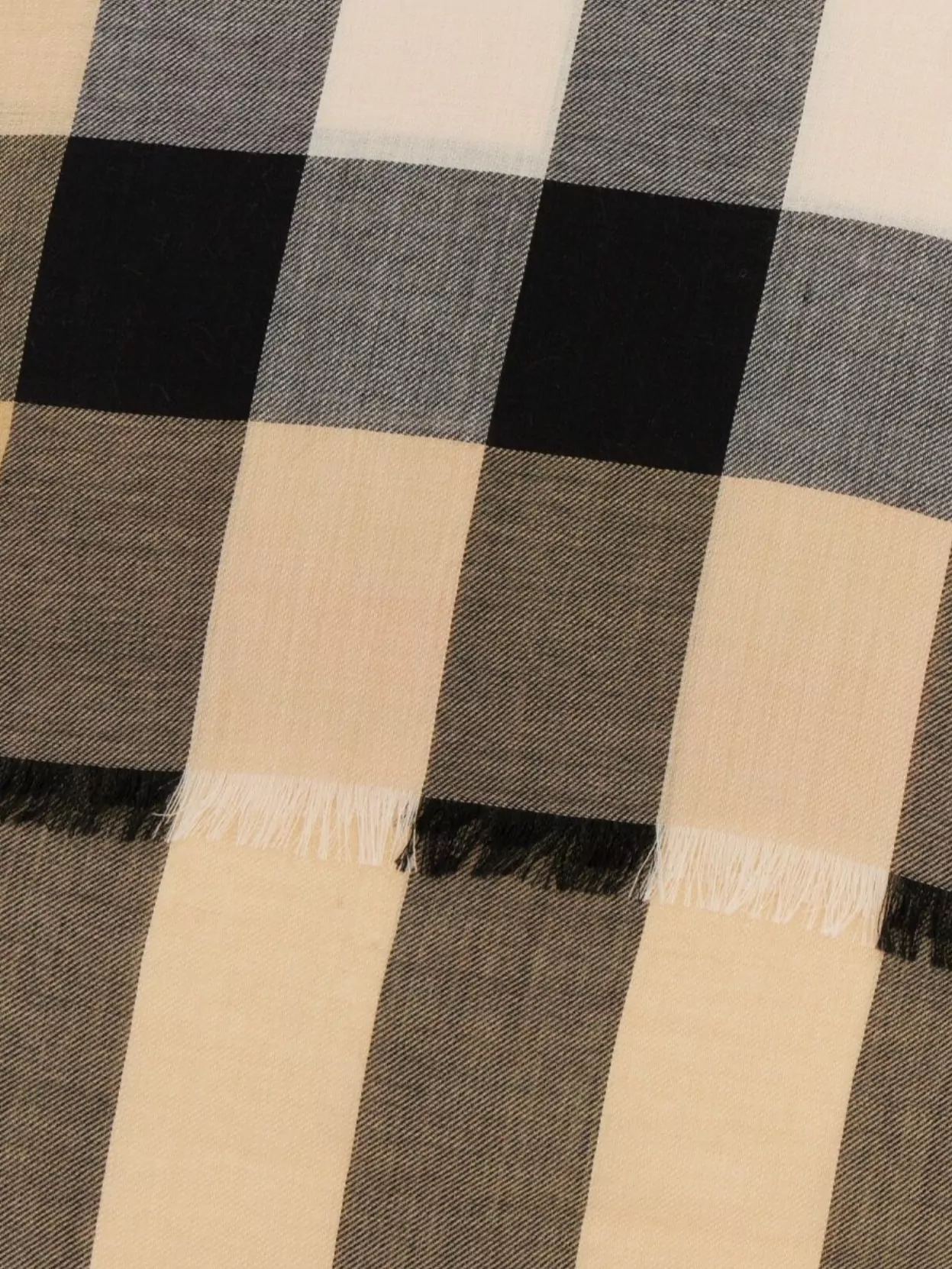 Burberry Embroidered Cashmere Blend Scarf With Checked Pattern
