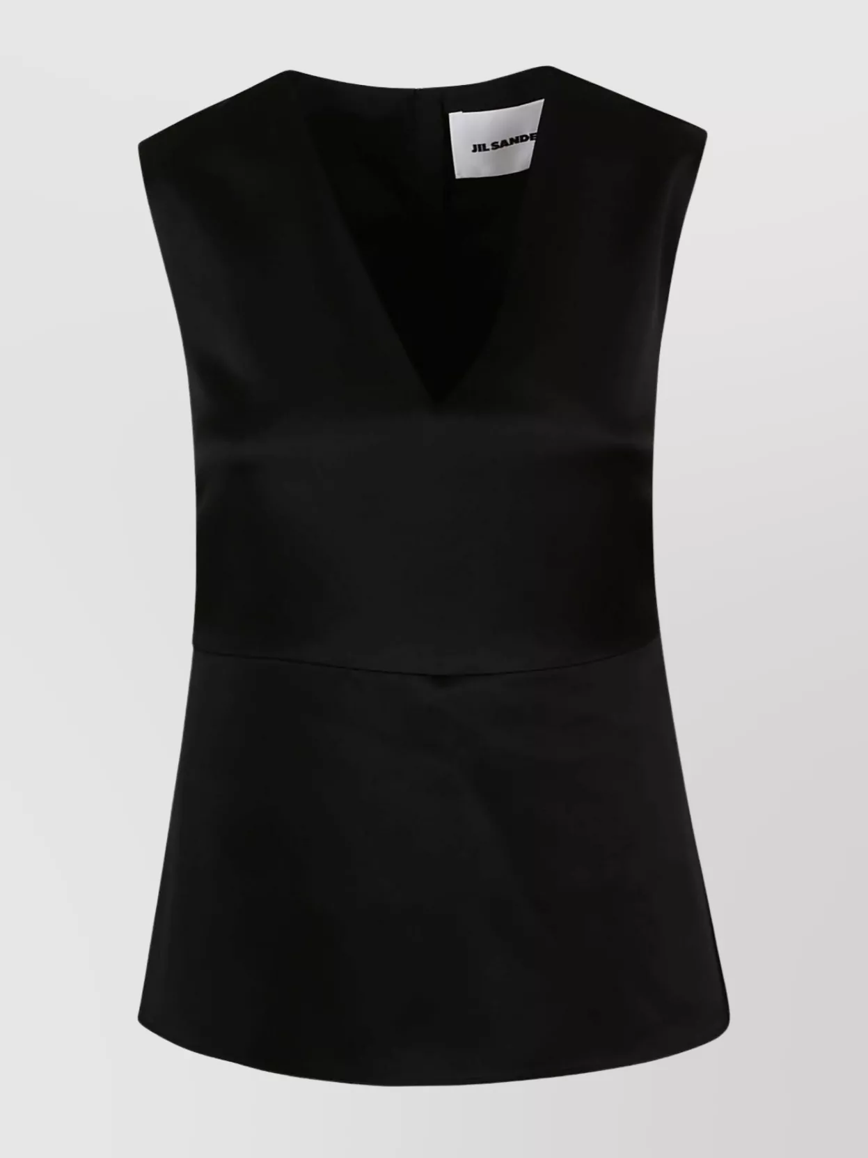 Jil Sander Sleeveless V-neckline Top For Women In Black