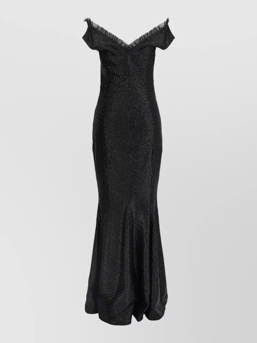 Norma Kamali sequined off-shoulder gown