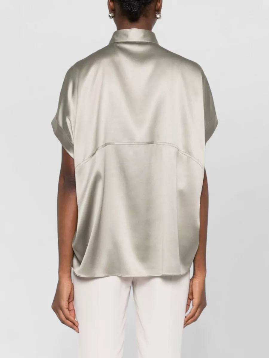 Brunello Cucinelli Silk Short-Sleeve Shirt