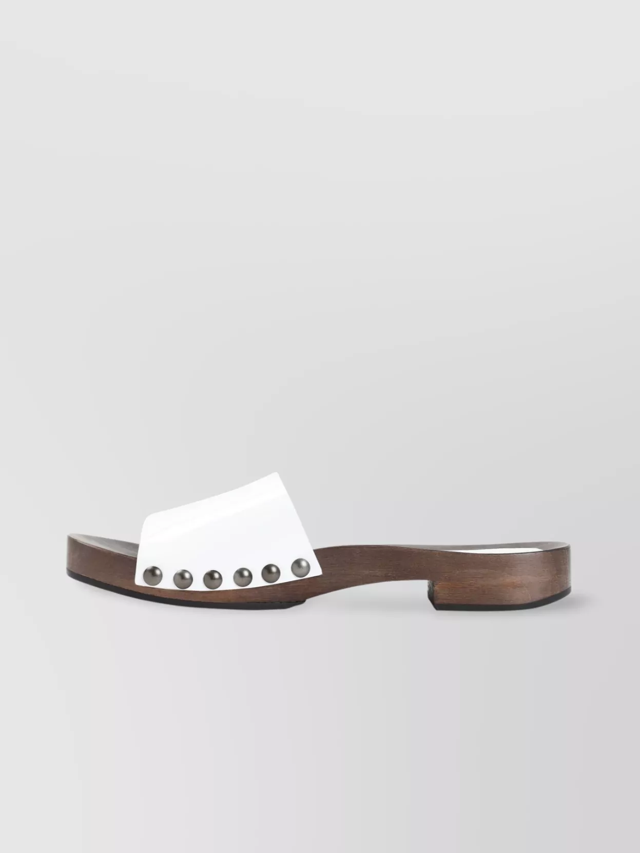 Miu Miu Leather Logo Slide Clogs