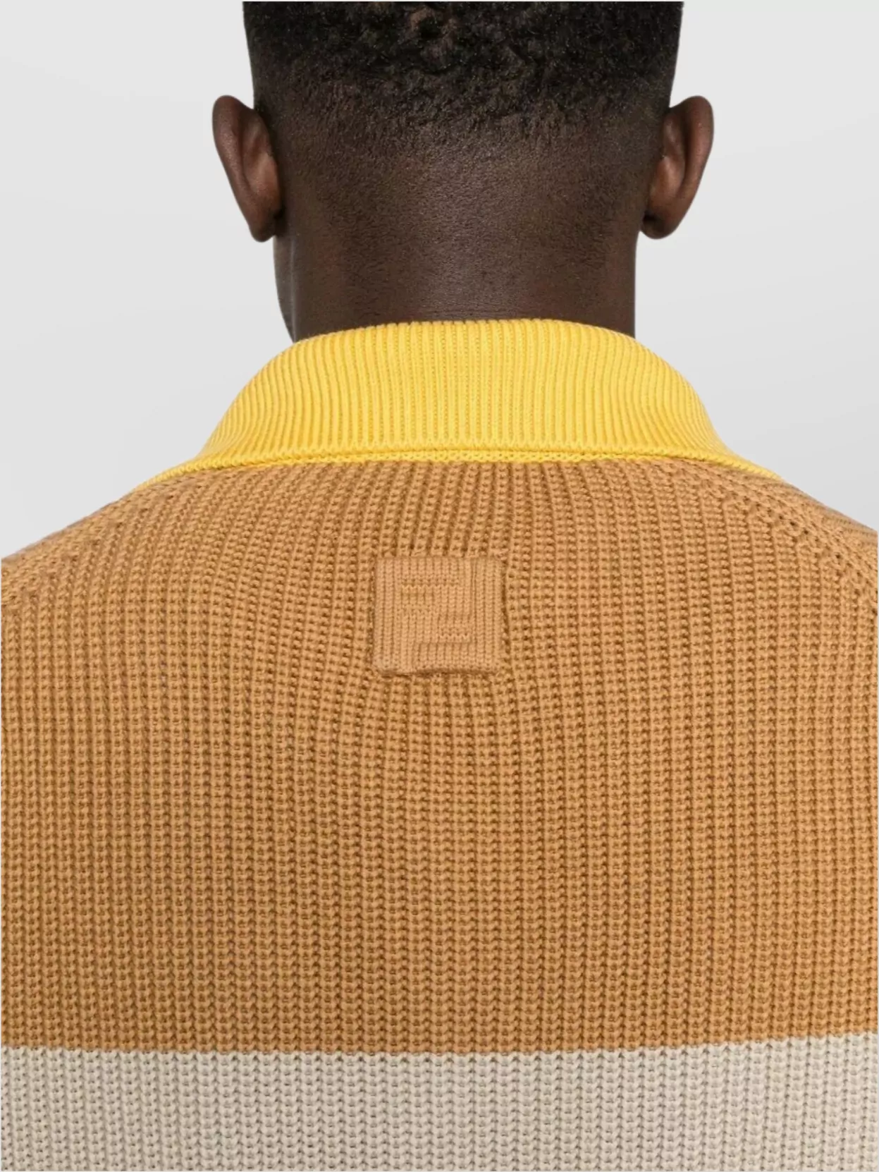 Fendi Striped Cotton Jersey Knitted Polo Shirt