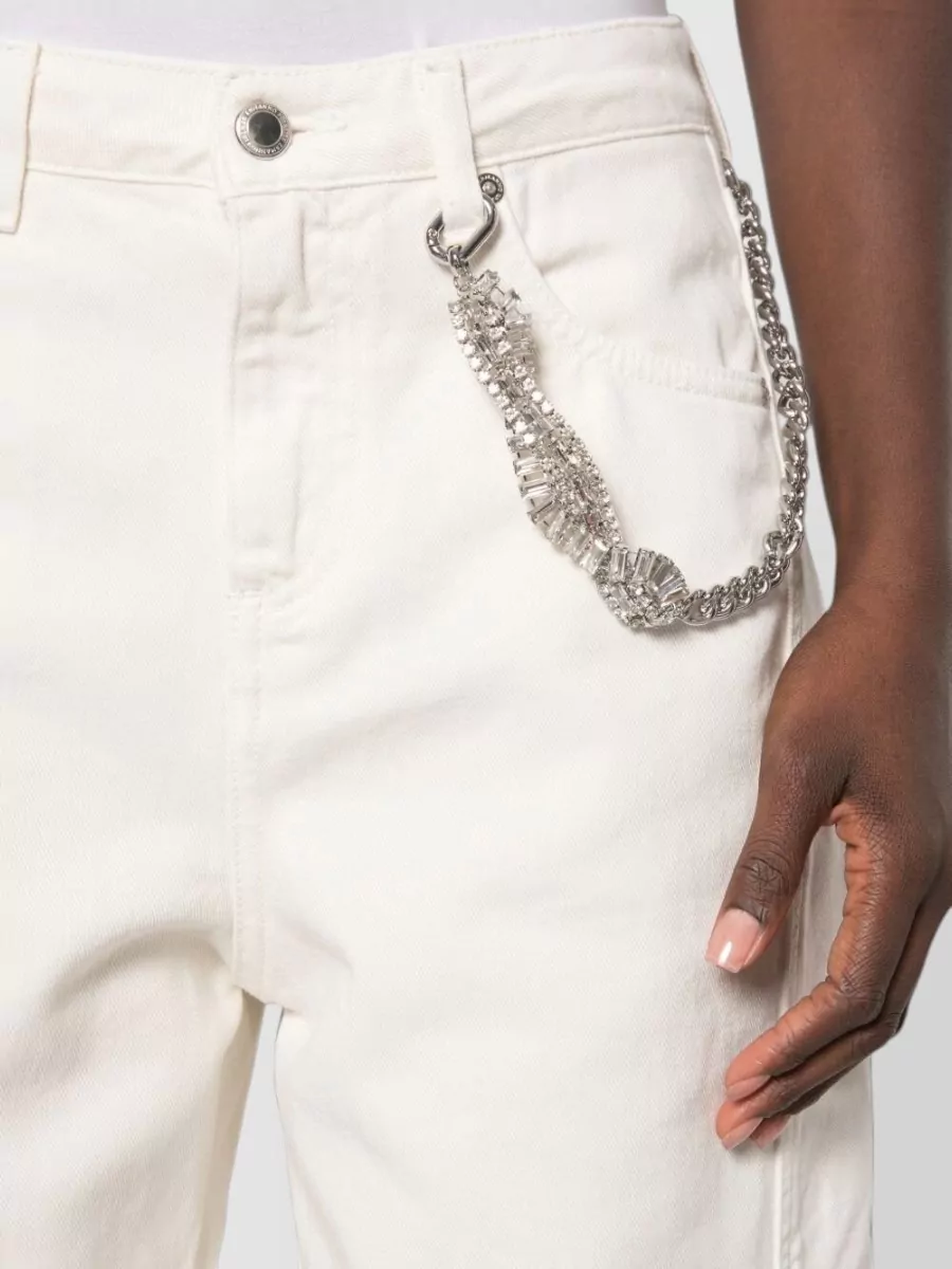 Ermanno Firenze Crystal Embellished Straight-Leg Denim Jeans