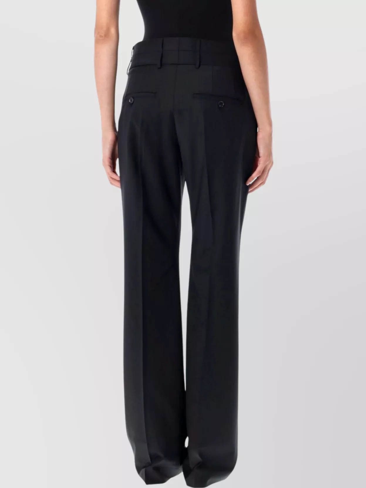 Remain Birger Christensen Dual Waistband Trousers Featuring Back Pockets In Black