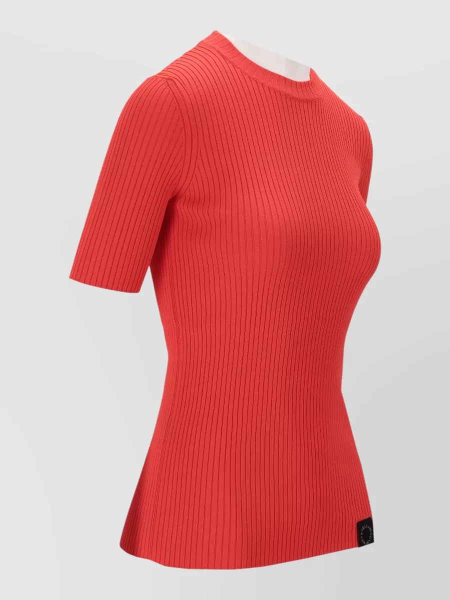 Stella Mccartney Stretch Ribbed Crew Neck Short Sleeve T-Shirt