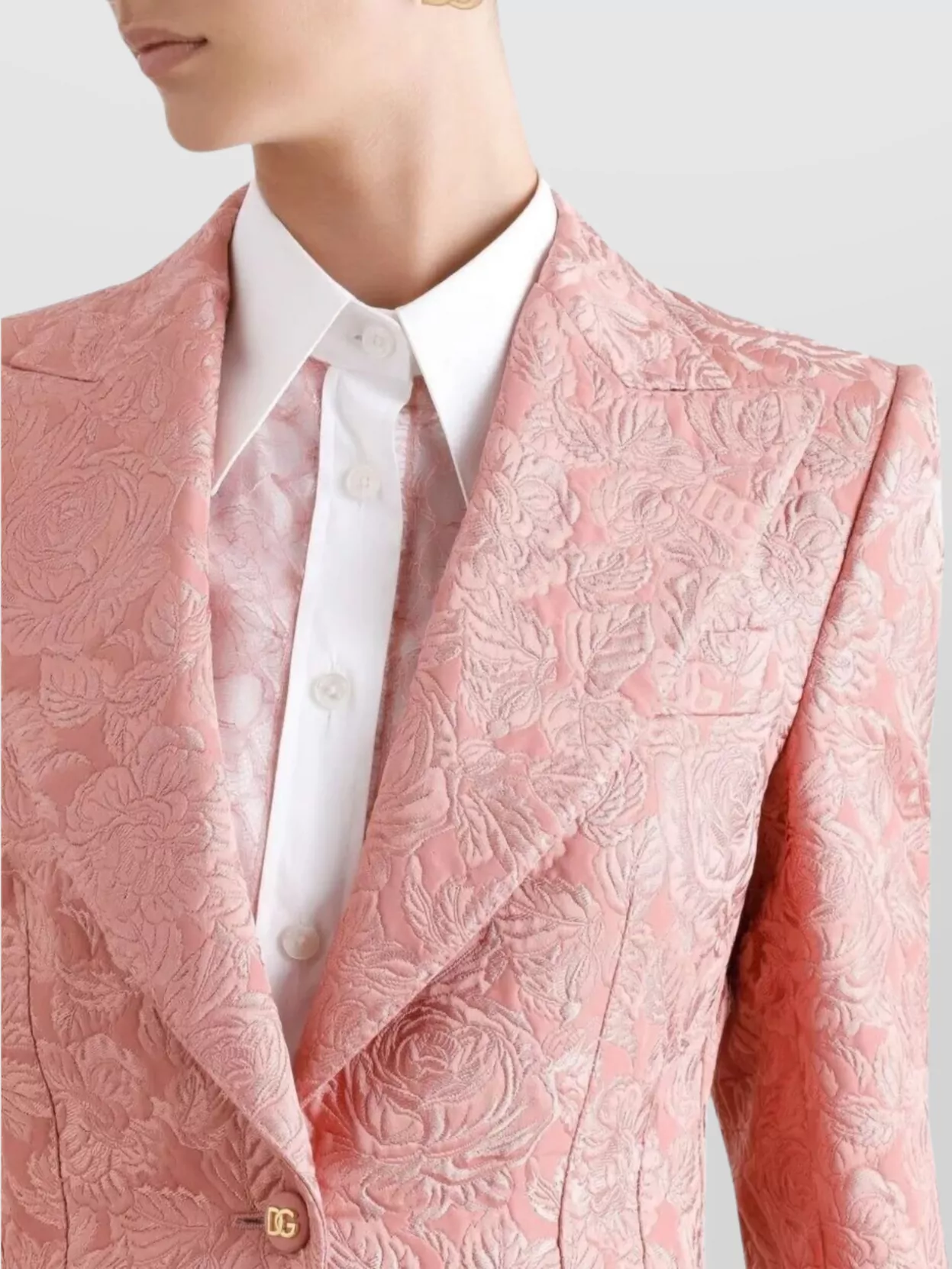Dolce&Gabbana Quilted Jacquard Turlington Jacket With Floral Pattern