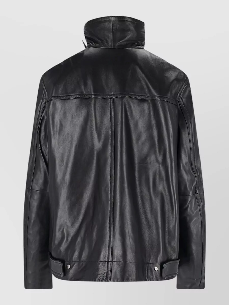 Sportmax Jacket High Collar Side Pockets Snap Buttons In Black