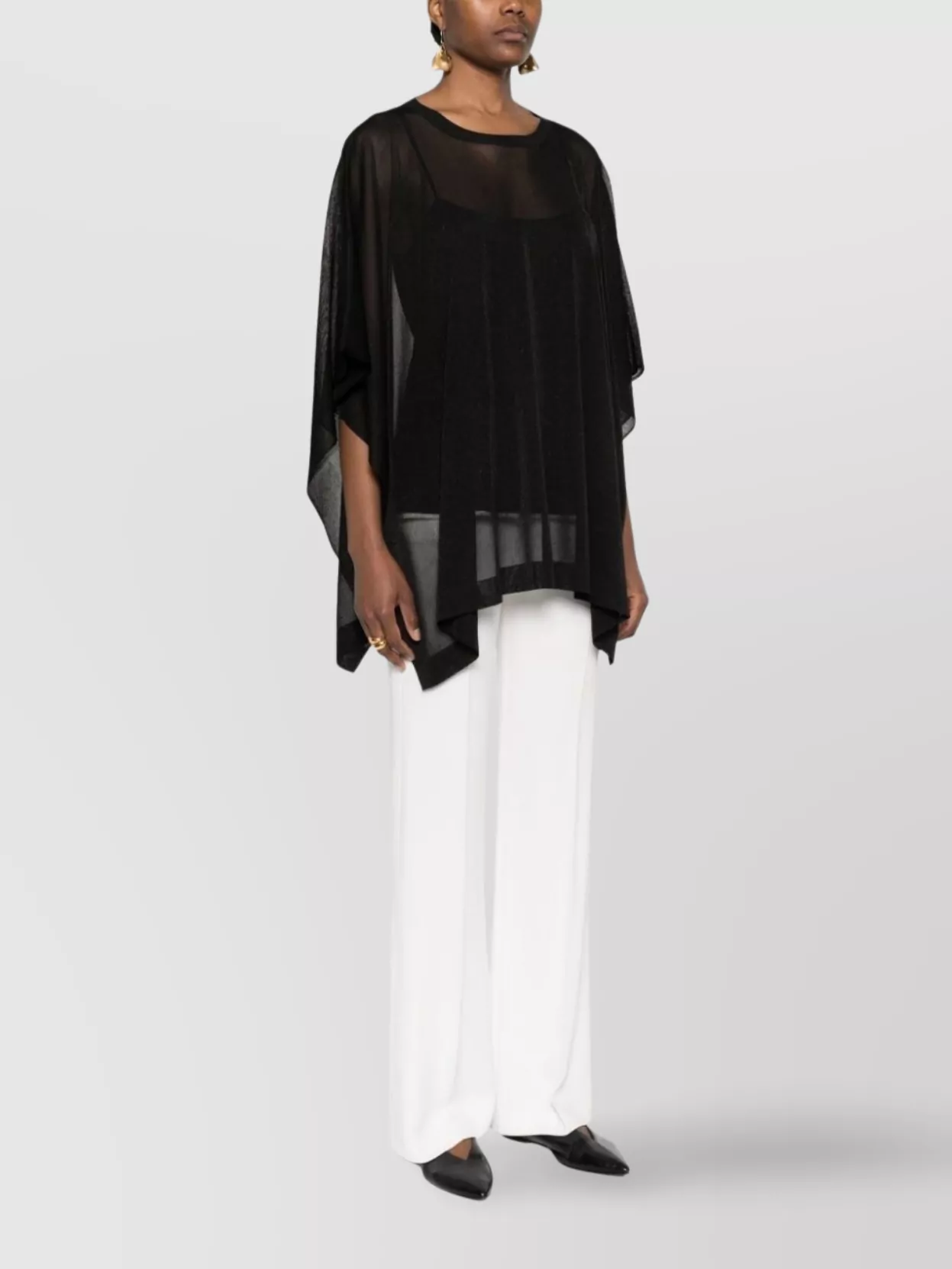 Fabiana Filippi Cape Sheer Asymmetrical Hem