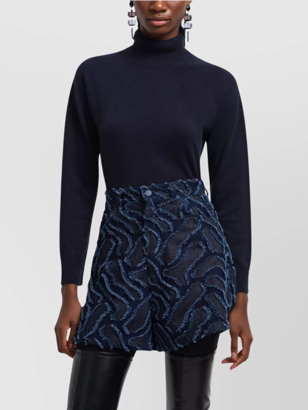 Emporio Armani High Waist Shorts Featuring Abstract Pattern
