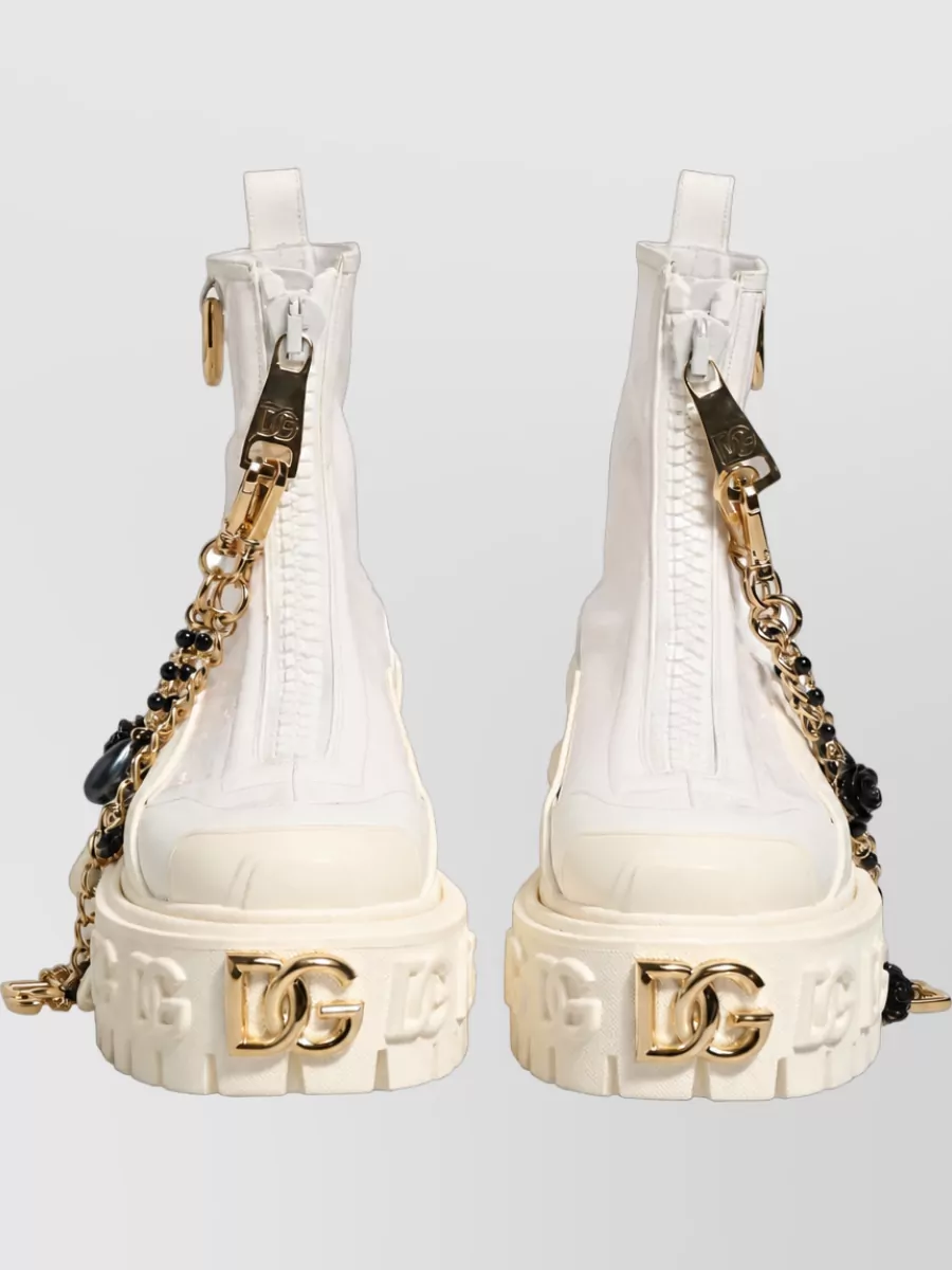 Dolce&Gabbana Leather Logo High-Top Sneakers