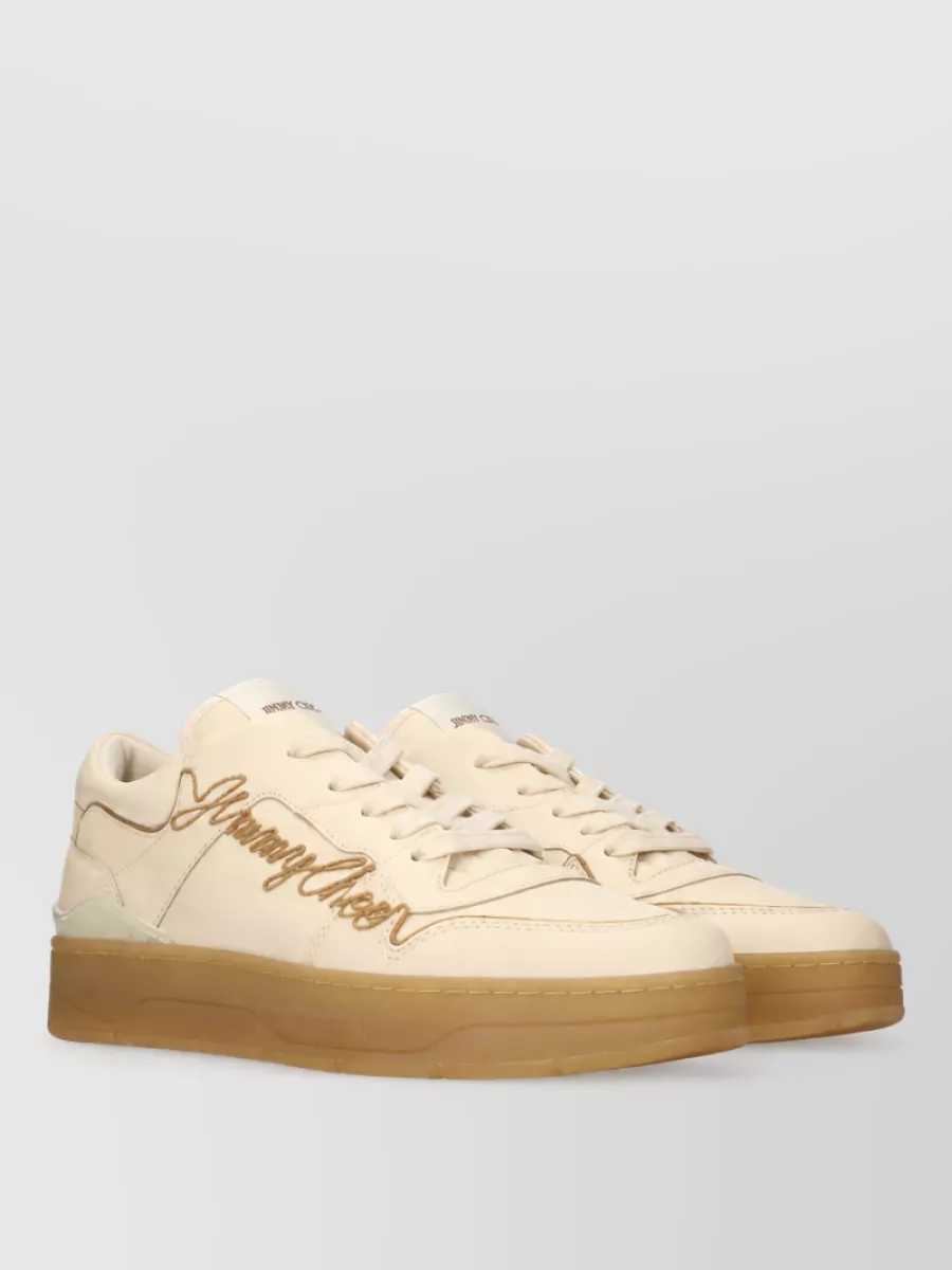 Jimmy Choo leather lace-up sneakers