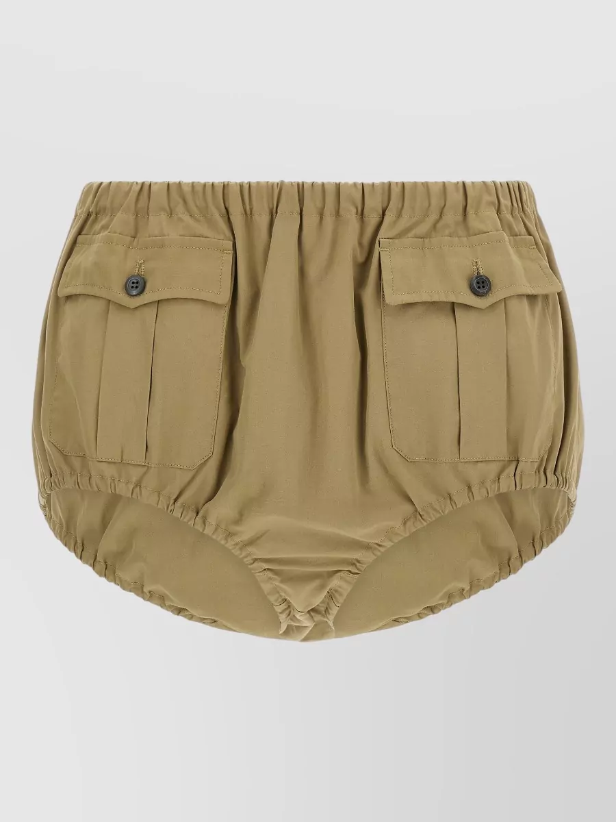 Prada High-Rise Poplin Culotte Shorts