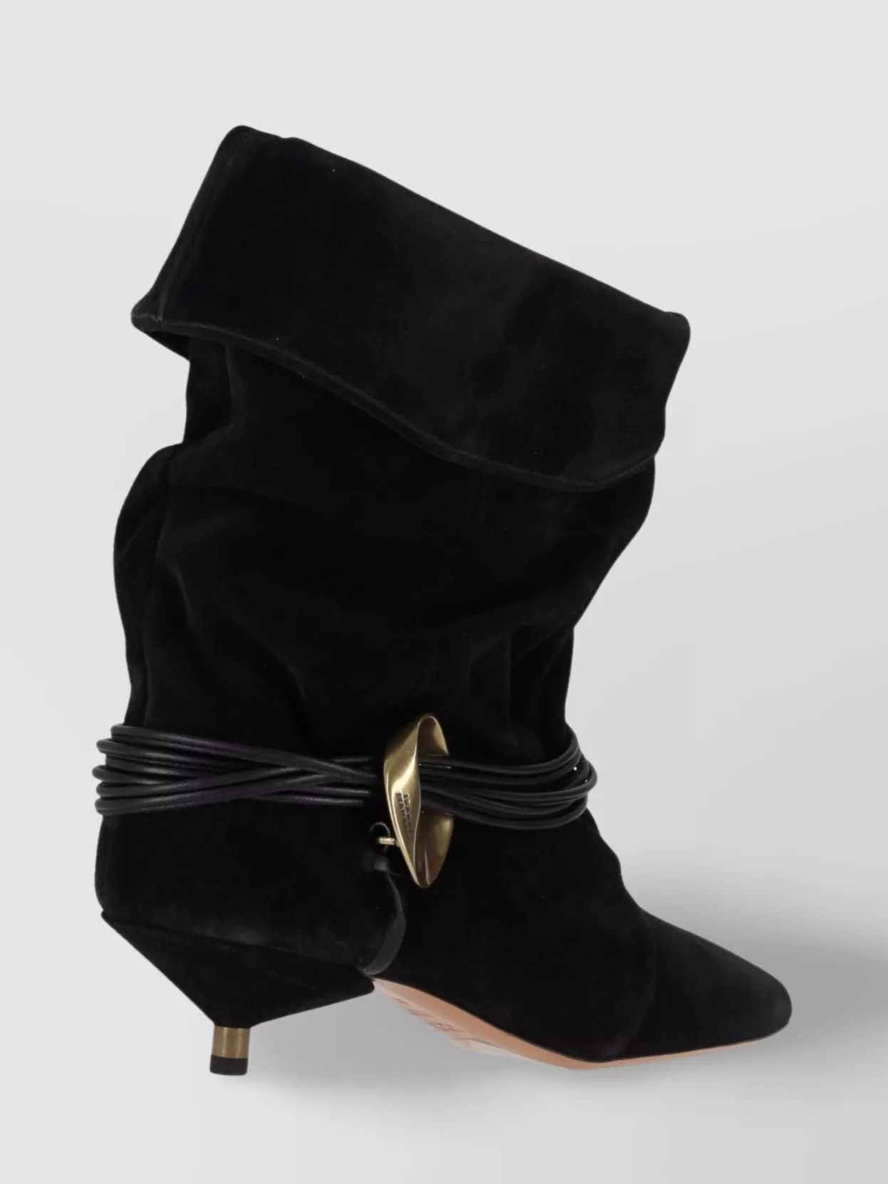 Isabel Marant Edrika Leather-trimmed Embellished Gathered Suede Ankle Boots