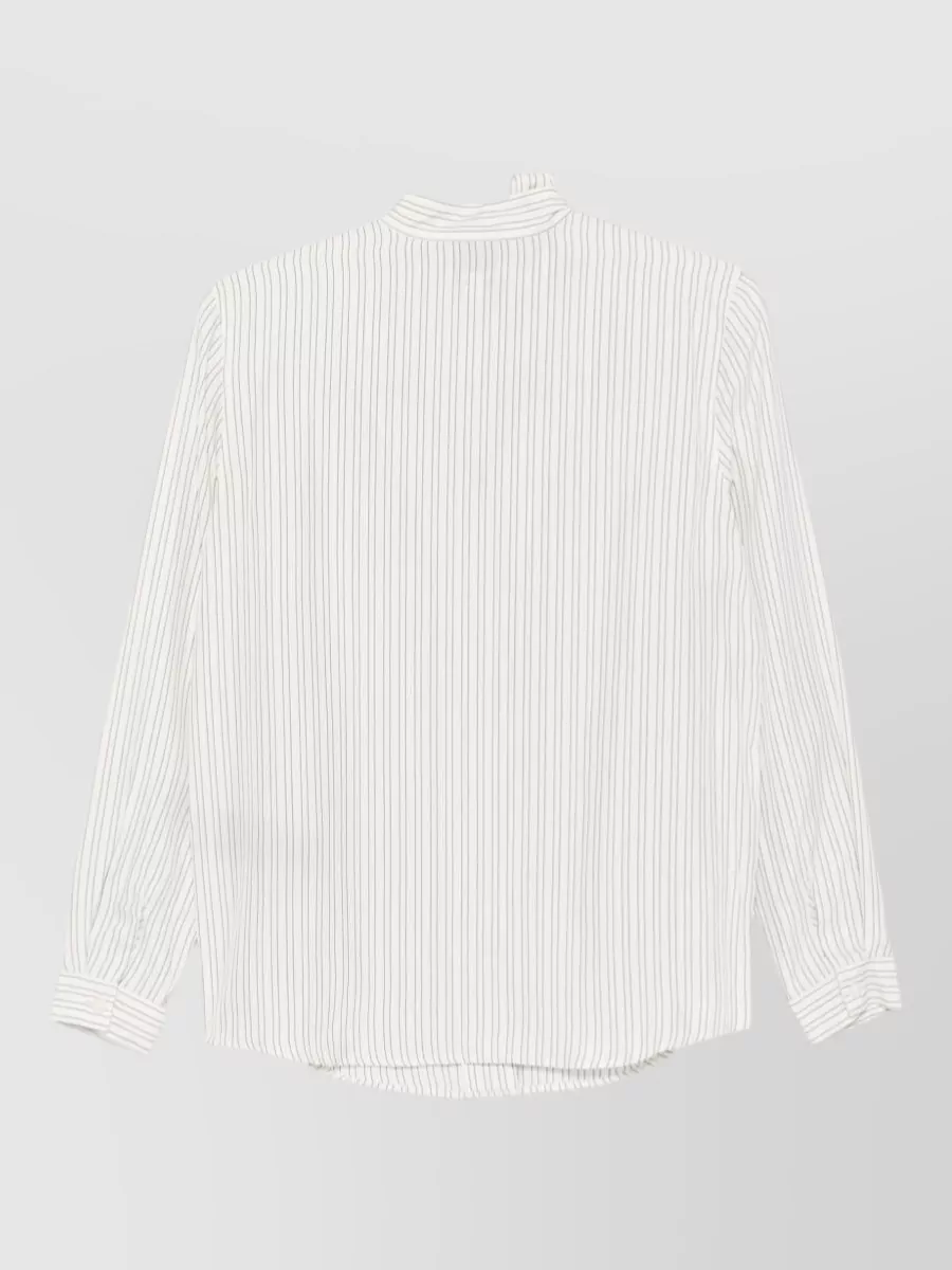Emporio Armani Striped Self-Tie Neck Shirt