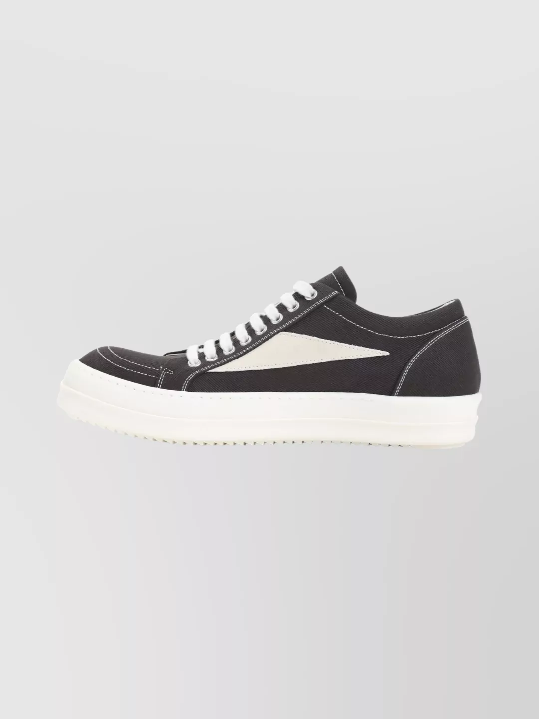 Rick Owens Drkshdw Low-Top Round Toe Sneakers With Contrast Stitching