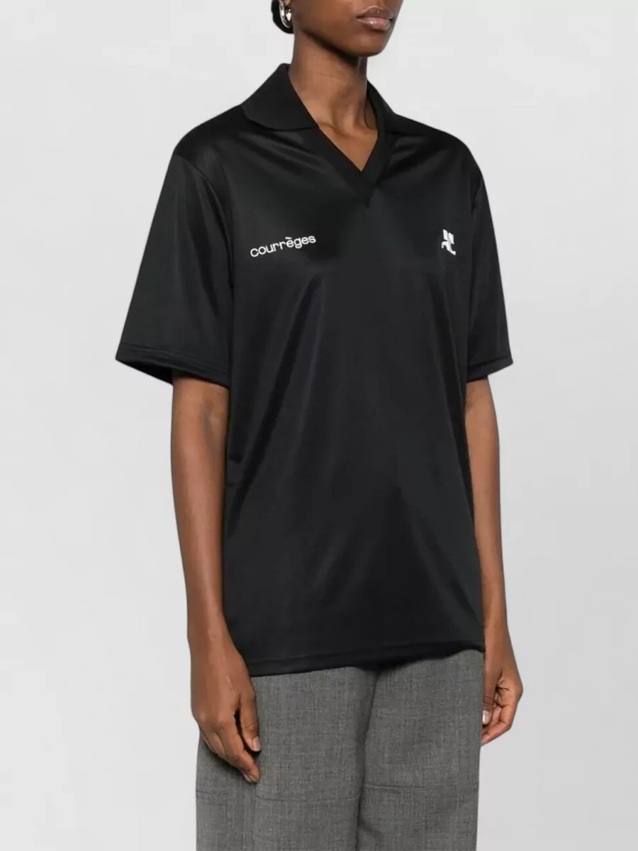 Courrèges V Neck Relaxed Sports Polo Shirt
