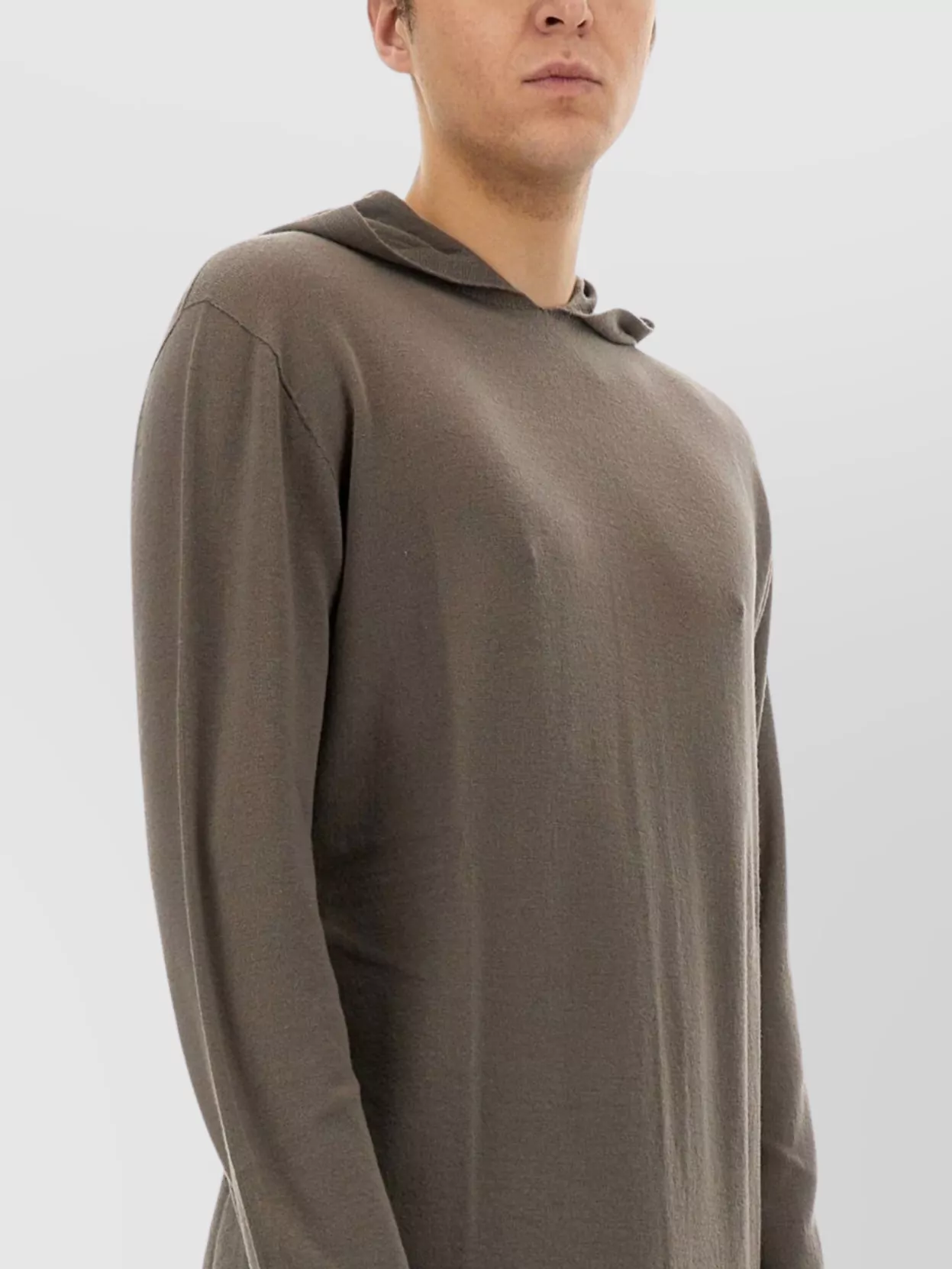 Rick Owens Oversized Wool Hooded Sweatshirt