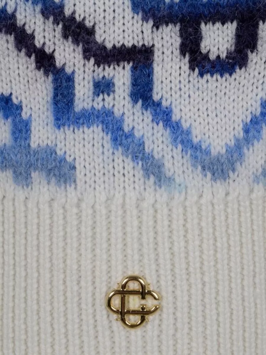 Casablanca Merino Wool Monogram-Patterned Sweater