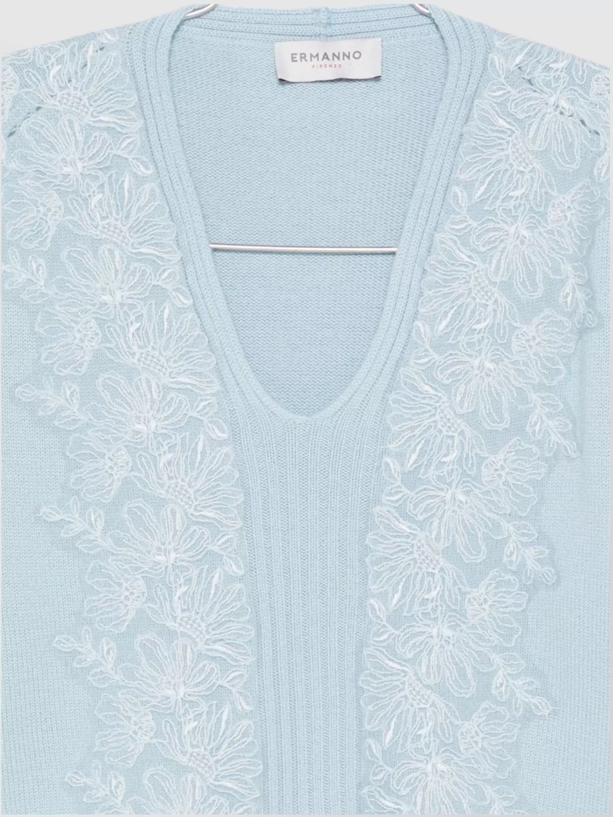 Ermanno Firenze Knitwear With Embroidered Detailing And V-Neckline