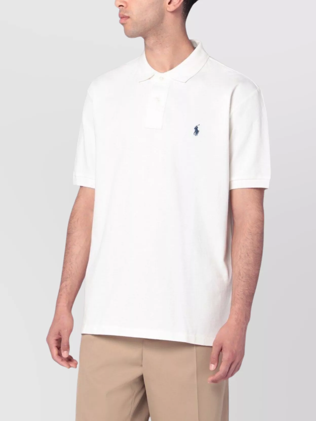 Polo Ralph Lauren Heavy Cotton T-shirt With Logo Embroidery In White