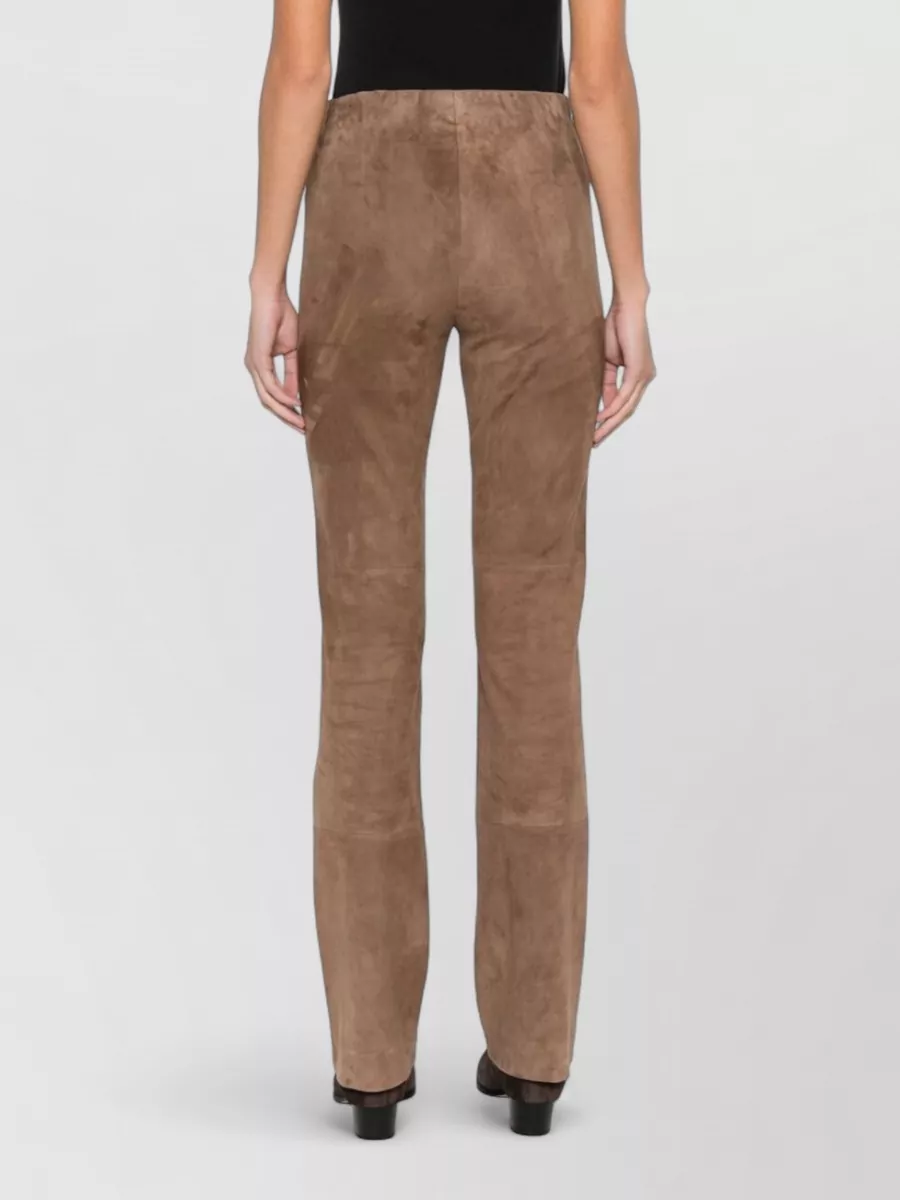 Via Masini 80 Leather Panelled Flared Trousers