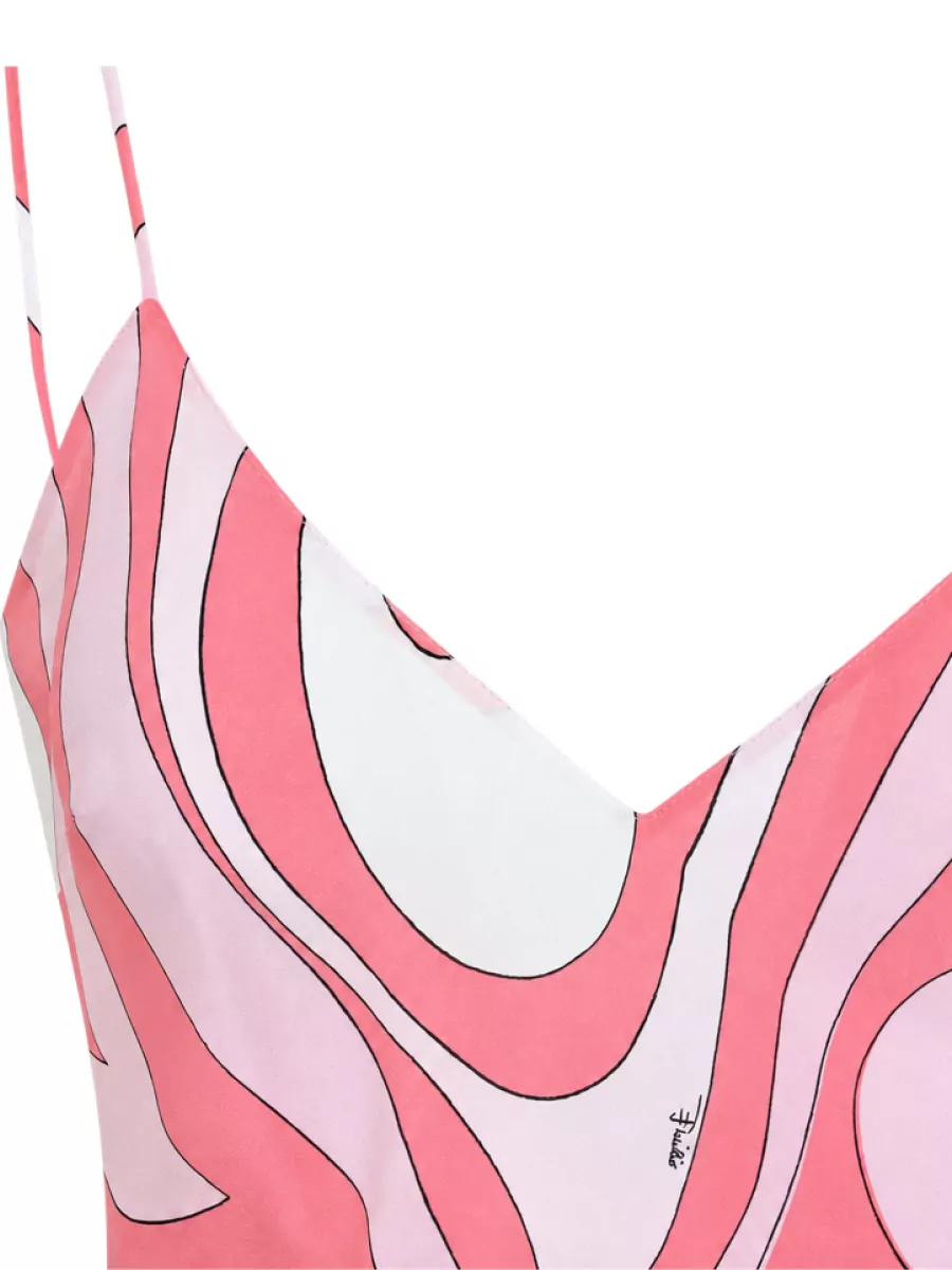 Pucci Silk Printed V-Neck Sleeveless Maxi Dress