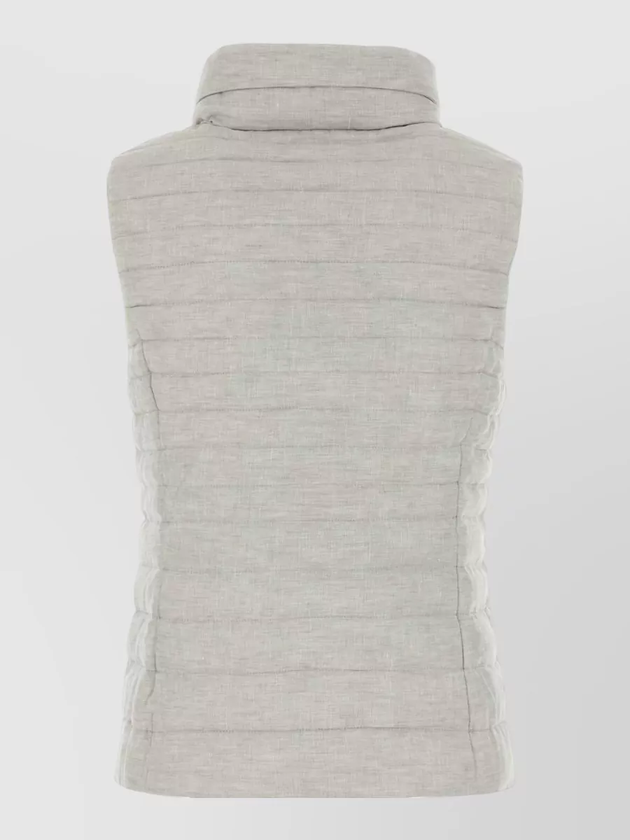 Moorer Linen Sleeveless Down Jacket