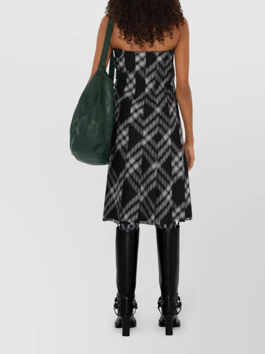 Burberry Checked Wool A-Line Skirt