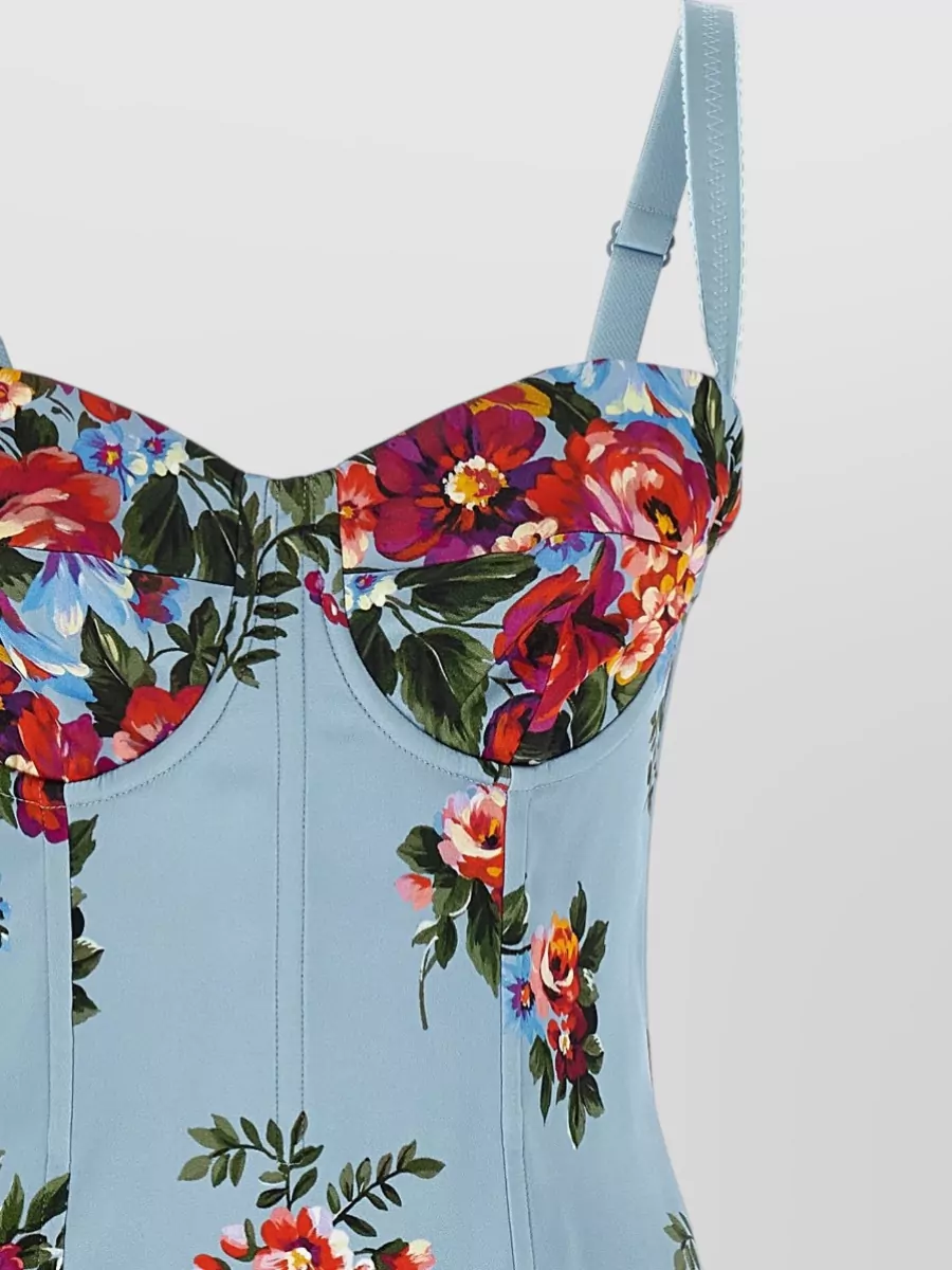 Dolce&Gabbana Floral-Print Satin Midi Dress