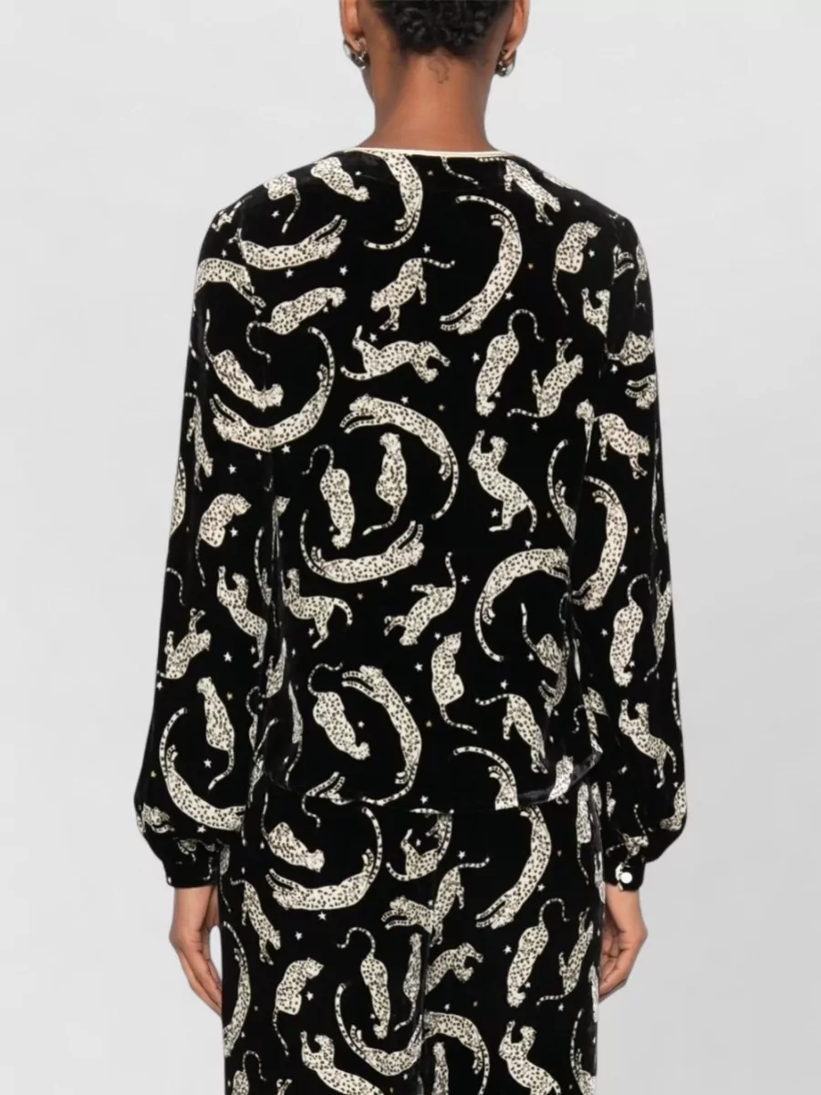 Forte Forte Silk Leopard-Print Long-Sleeve Blouse