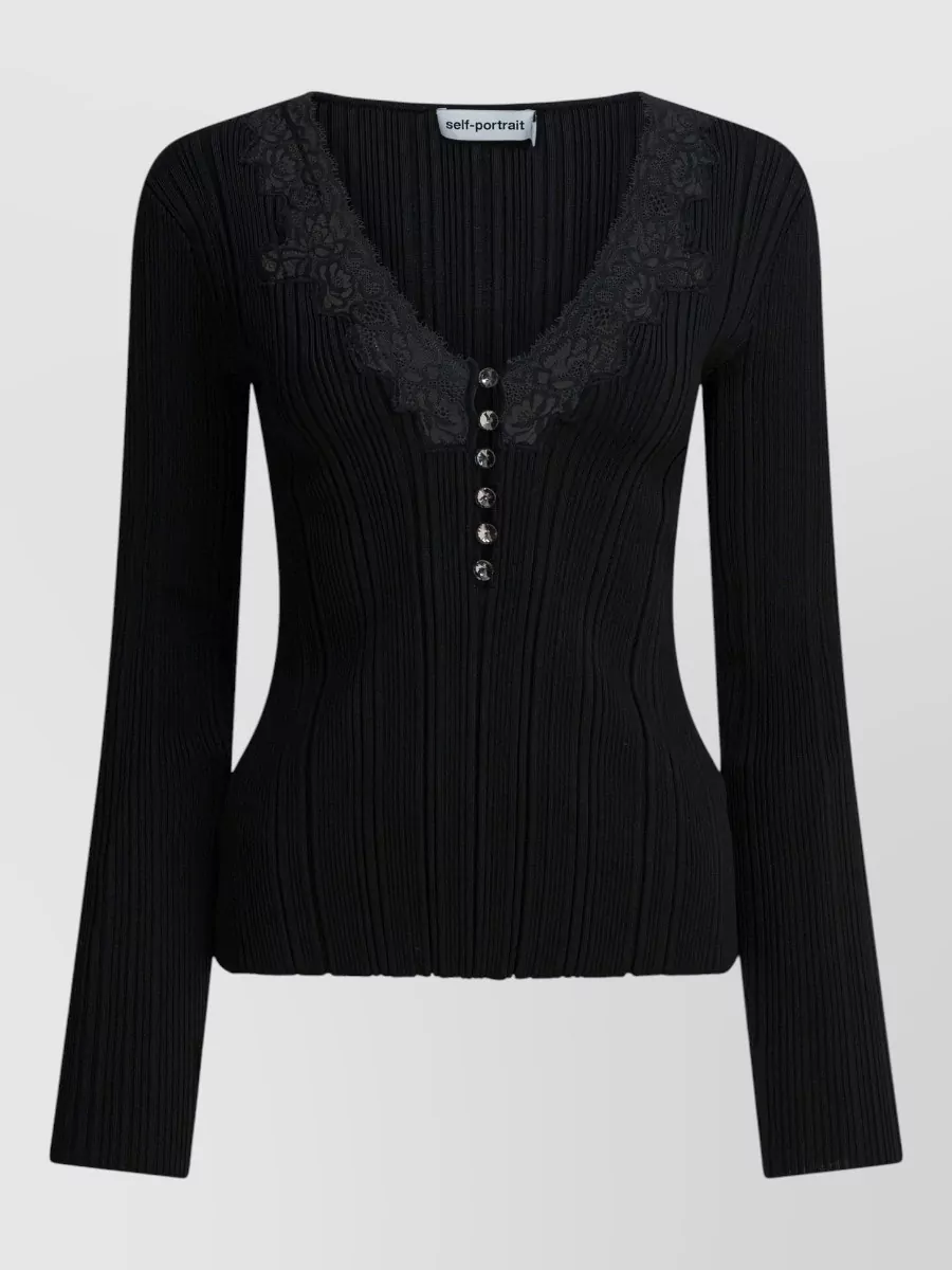 Self-Portrait Lace knitted top