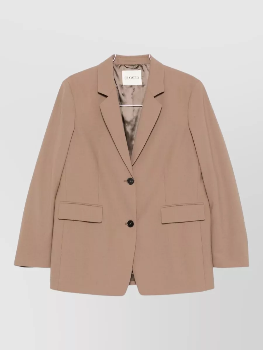 Closed wool-blend double-breasted suit jacket