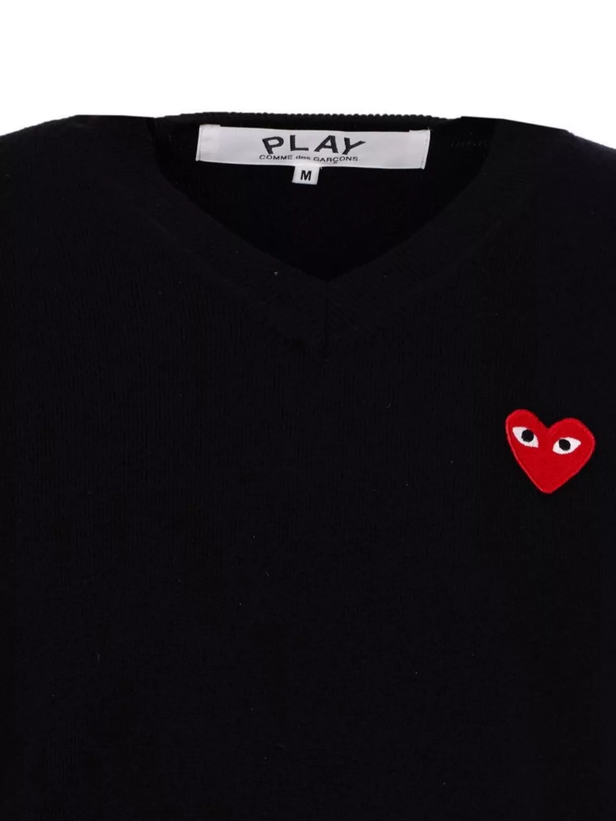 Comme Des Garçons Play Crewneck Sweater With V-Neckline And Ribbed Finish
