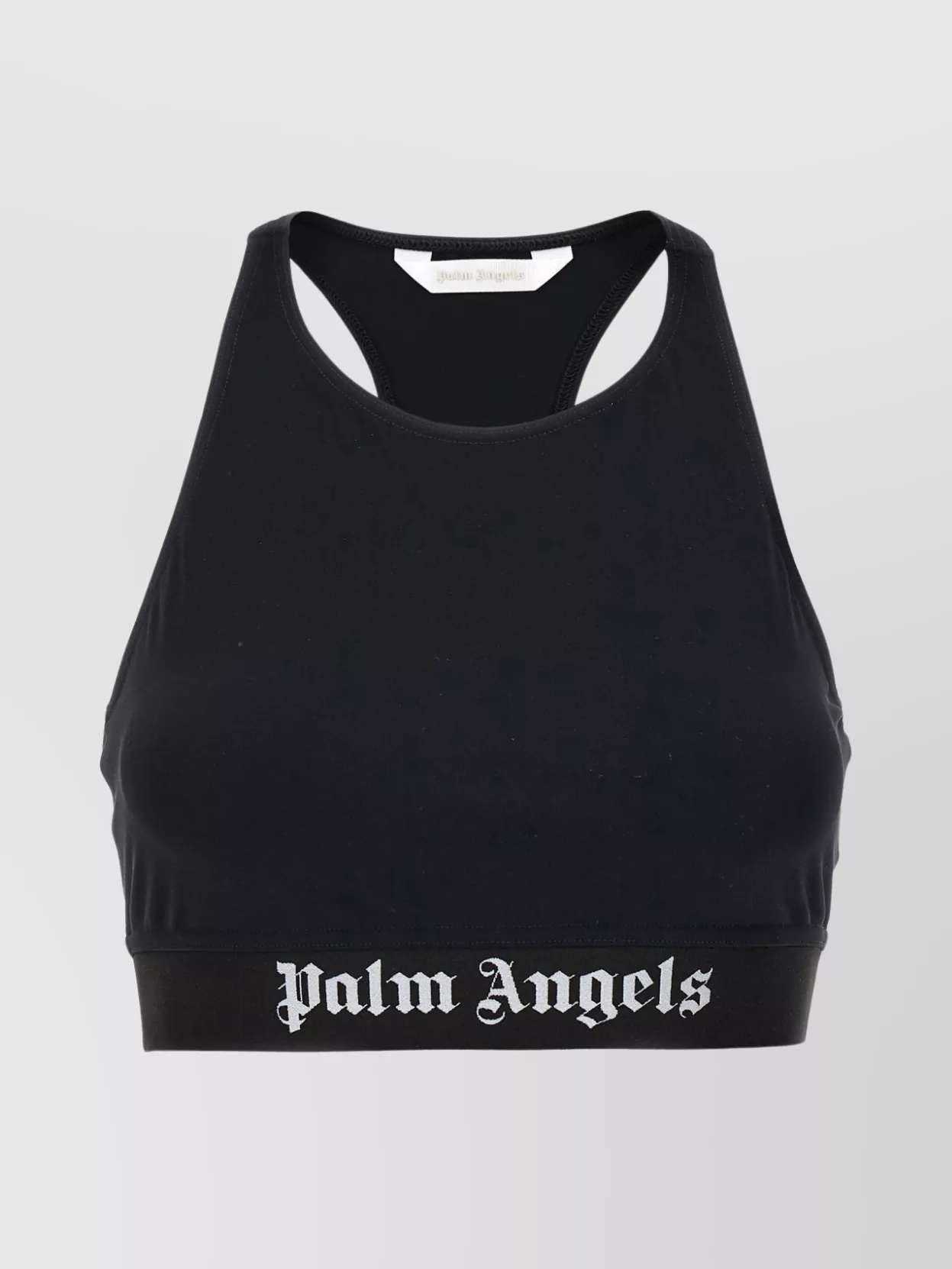 Palm Angels Racerback Logo Sports Top With Scoop Neck In Gold