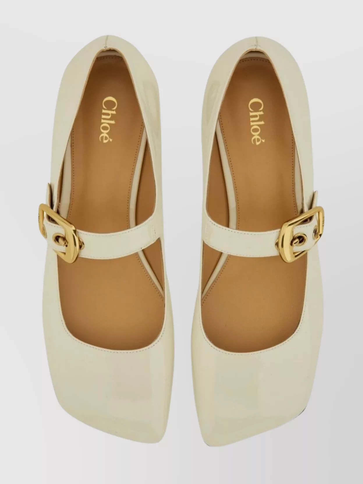 Chloé Ballerina Shoes With Buckle And Square Toe