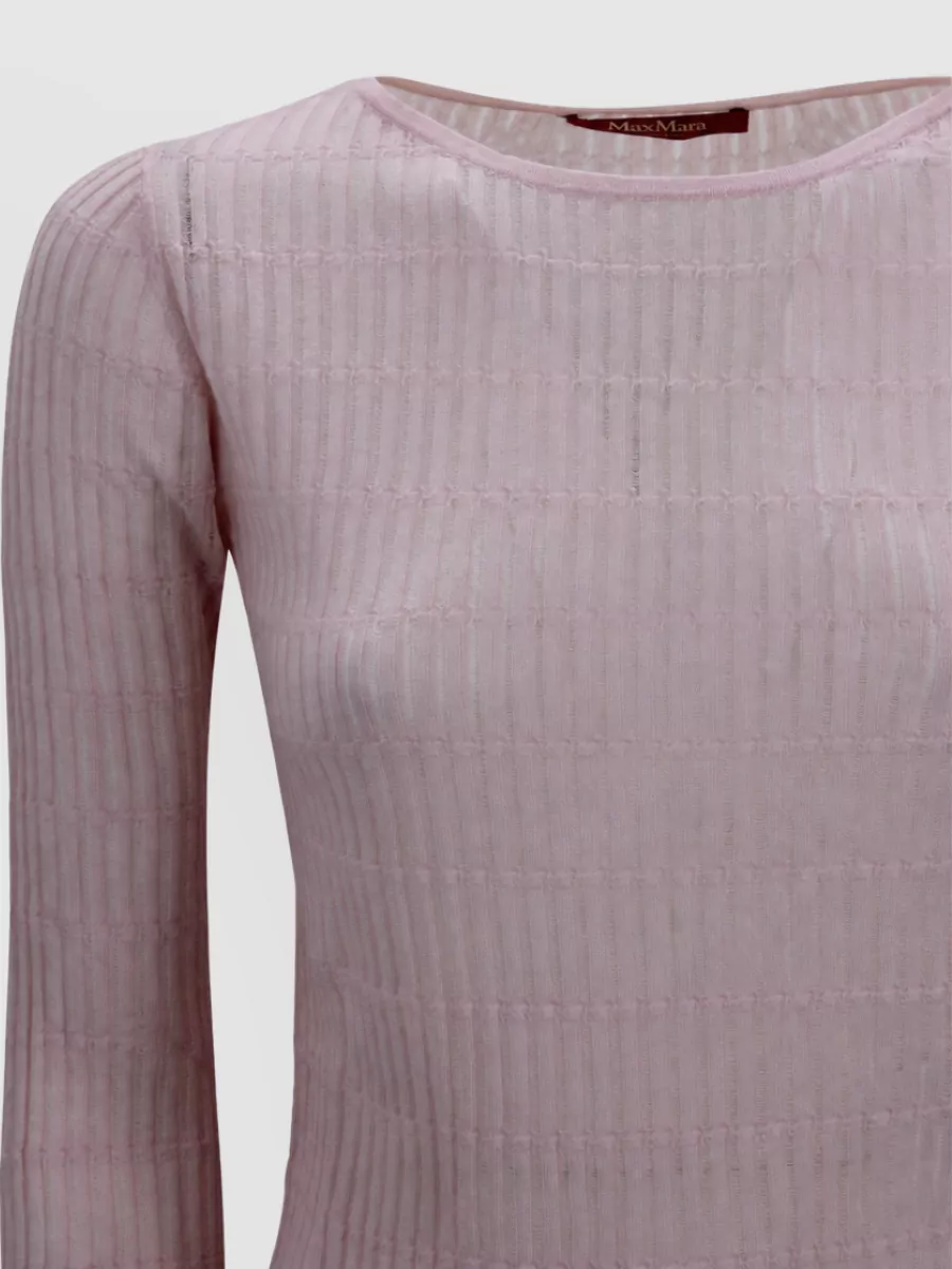 S Max Mara Wool Silk Slim-Fit Ribbed Sweater