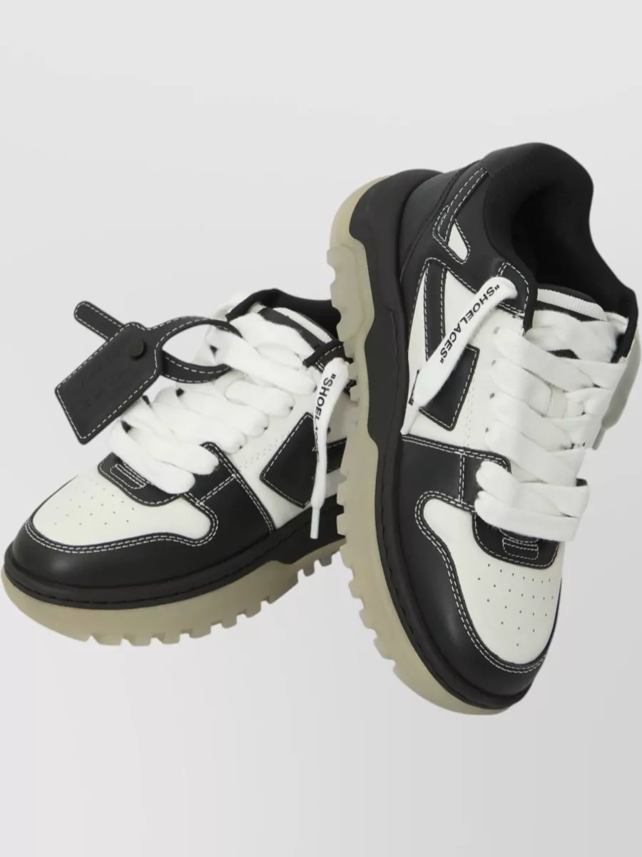 Off-White Calfskin Chunky Low-Top Sneakers
