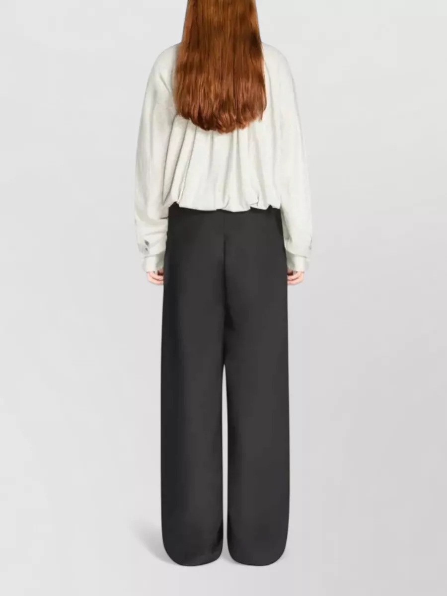 Dries Van Noten Wool Pleated Wide-Leg Trousers