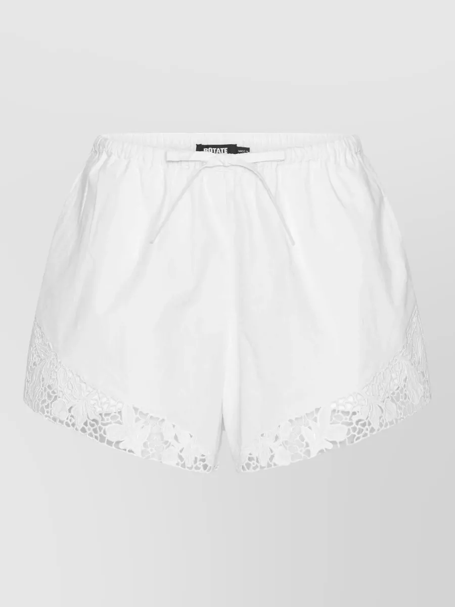 Rotate Cotton floral lace drawstring pyjama shorts