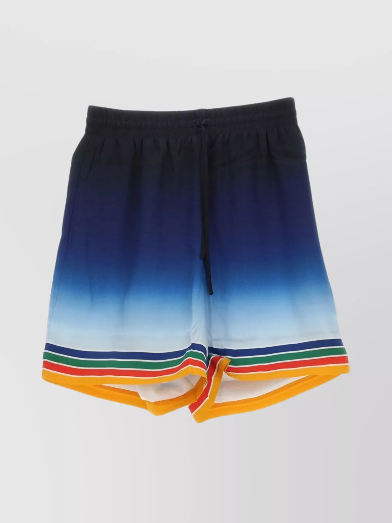 Shop Casablanca Silk Shorts With Drawstrings And Side Stripes