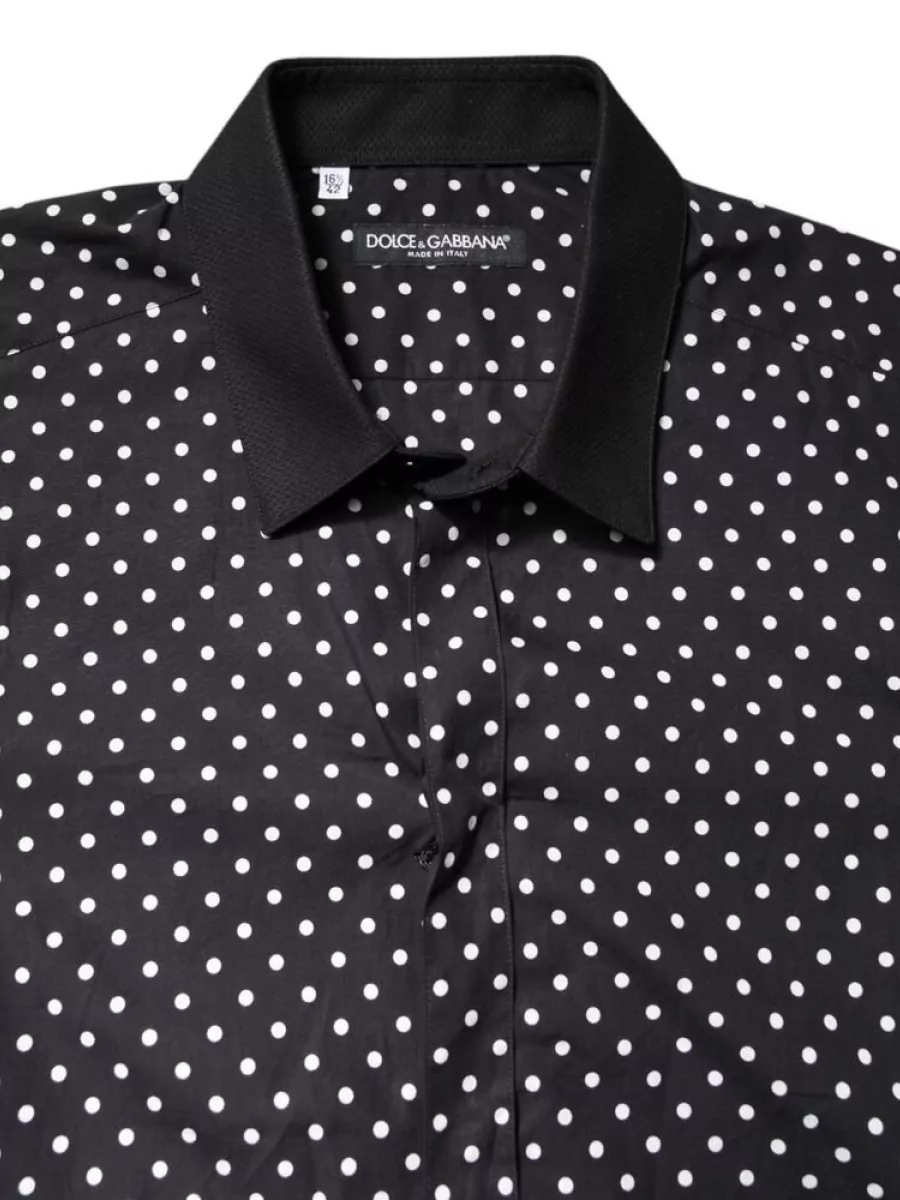 Dolce&Gabbana Polka Dot Cotton Long-Sleeve Shirt